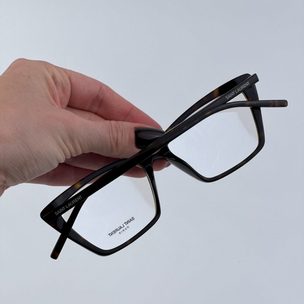Saint Laurent SL737 MICA THIN OPT 002 BRAND NEW Eyeglasses Dark Havana Unisex - Picture 3 of 12